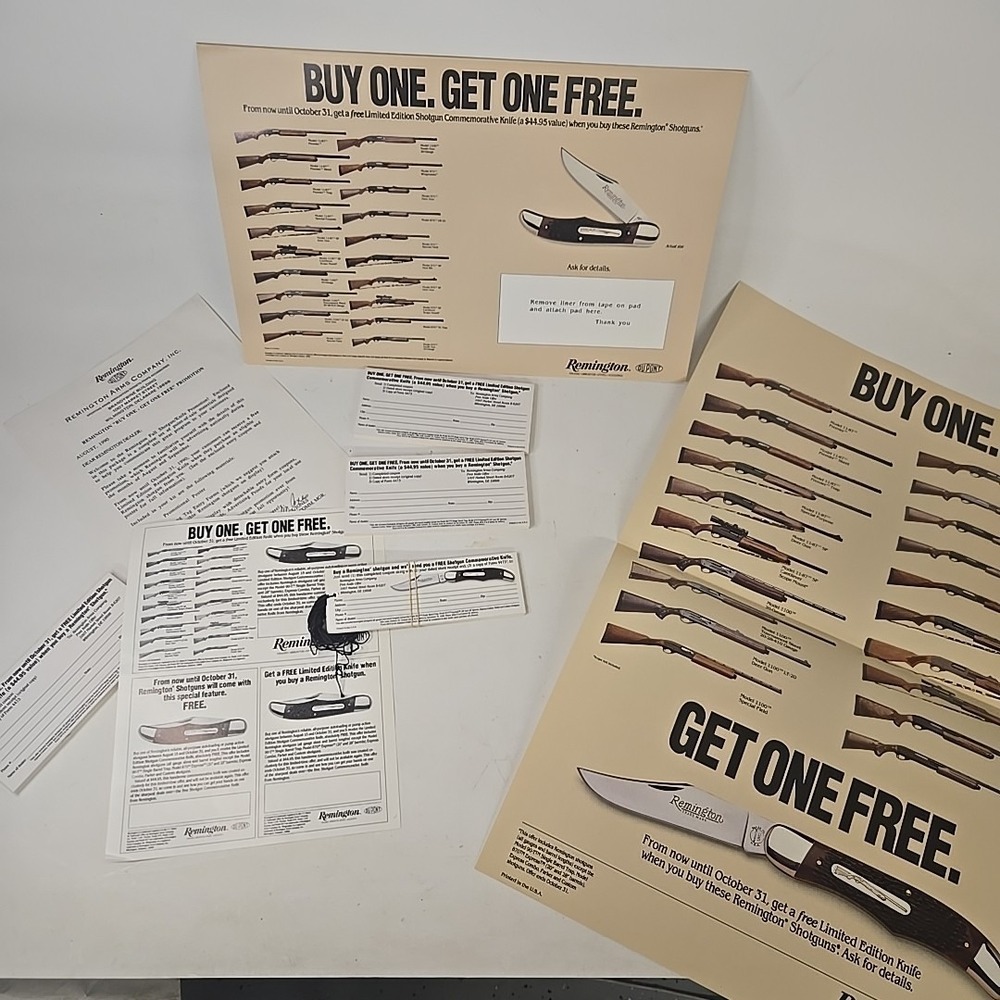 1990 Remington Shotguns Store Counter Display,‎ Poster,  And Promo Items